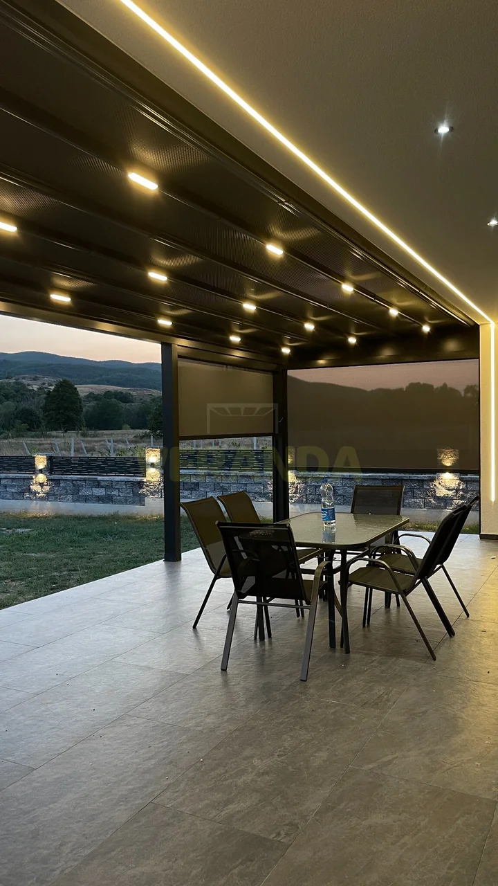 Pergola me ndriçim dhe dy ZIP Perde, fotografia 4