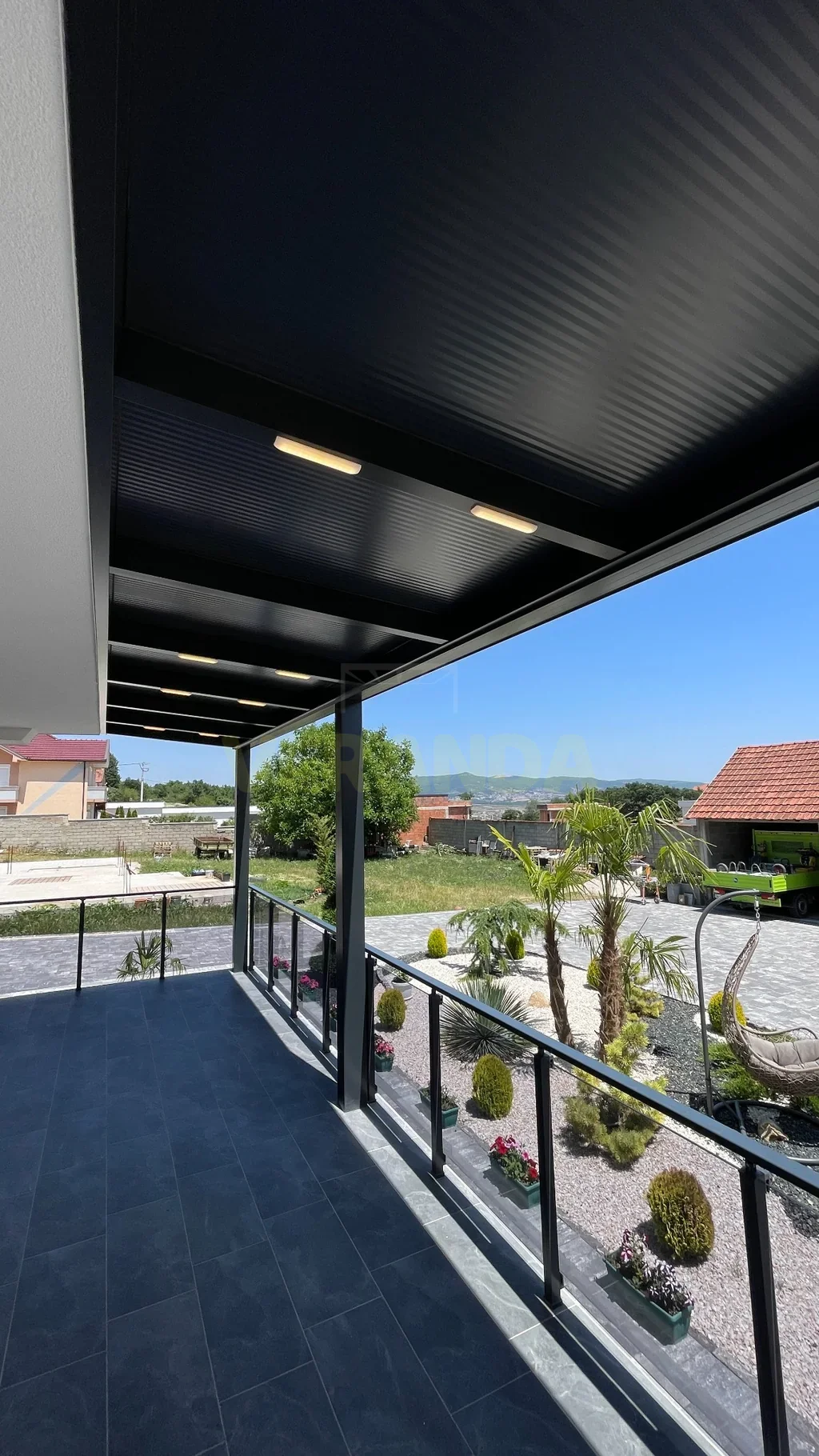 Veranda Paneli, detaj i mbulojës dhe ndriçimit
